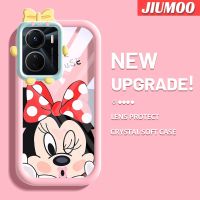 เคส JIUMOO สำหรับ VIVO Y35 Y16 5G Y56 5G เคสลายการ์ตูนมินนี่ที่สวยงามสีสันสดใสเคสนิ่มสำหรับเลนส์กันกระแทกแบบใสเคสมือถือเรียบง่ายฝาครอบป้องกันซิลิโคนความคิดสร้างสรรค์โปร่งใส