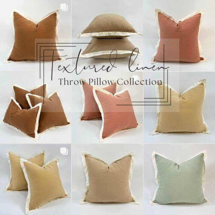 Artesa Two Tone Textured Cotton Linen Throw Pillow Covers Lazada PH