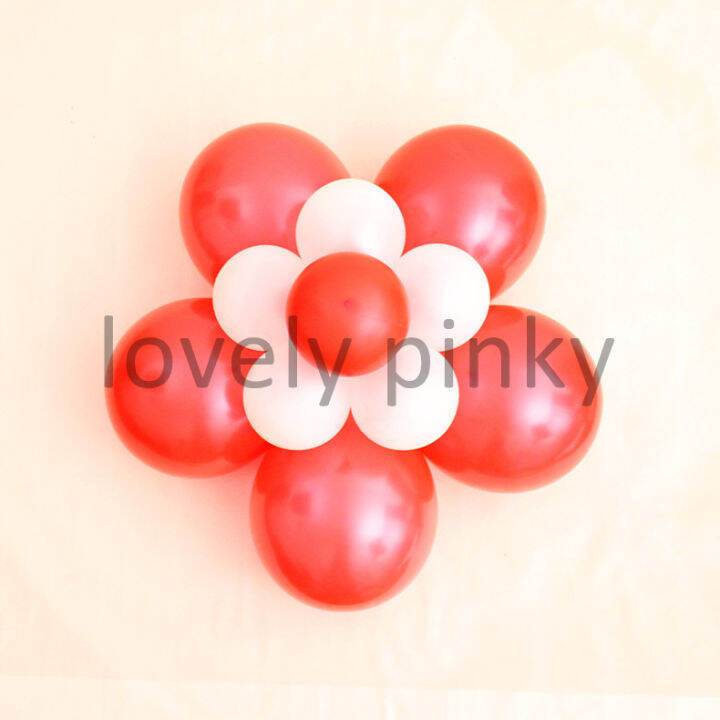พร้อมส่ง-จานยึดลูกโป่ง-ลายดอก-ลูกโป่งตกแต่งวันเกิดงานแต่งงาน-5-ชิ้น
