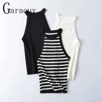 Summer Chic Stripe Sleeveless T Shirts Strap Tops Woman Simple Sexy Sports Vest Female Y2k Tank Bottom Shirt Mujer