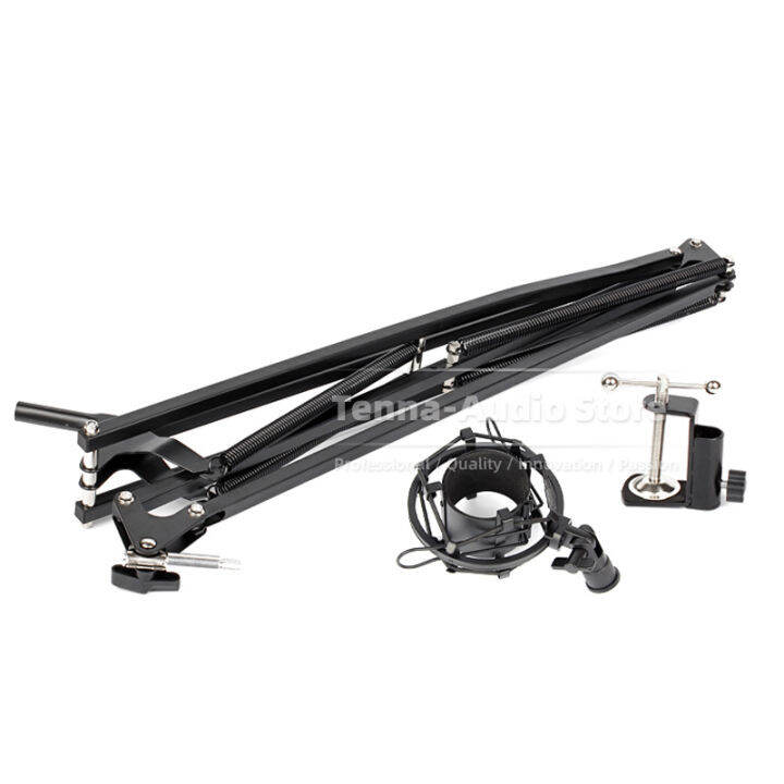 Tabletop Suspension Boom Arm Microphone Mic Stand Shock Mount Clip Holder For Rode NT1 Kit NT 1
