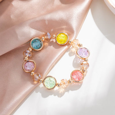 Buddha Strawberry Crystal Pendant Korea Bracelet Women Original Design Elastic