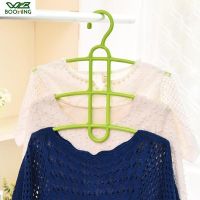 WBBOOMING Plastic Fishbone 3 layer Multifunctional Clothes Hanger Wardrobe Clothes Hanger Anti-skid Plastic Clothes Rack