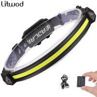 LED Induction Headlamp COB Headlight Built-in 1200mAh Lithium Battery Rechargeable Portable 5 Modes Warning Head Torch Larntern