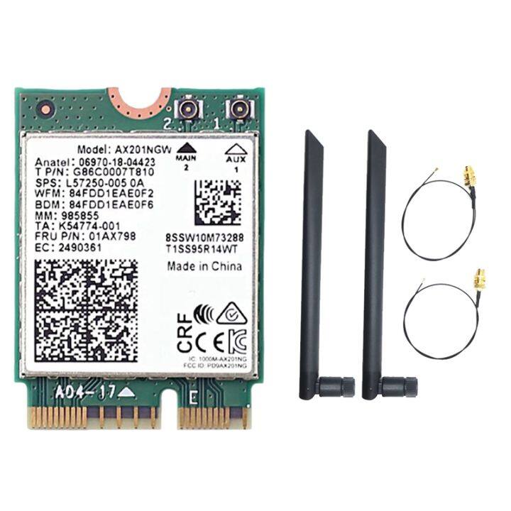 Ax201ngw Wifi Card With Dual Antenna 24 Ghz5ghz Wifi 6 3000mbps M2 Cnvio2 Bluetooth 51 Wifi 2364