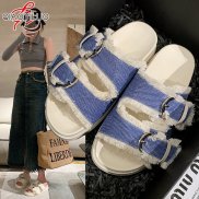 QiaoYiLuo Slippers women s outerwear thick