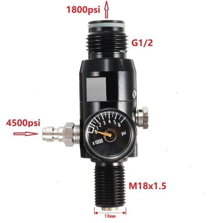 0.5L Pcp Air Tank +1800Psi Output Regulator Valve HPA Paintball Pcp