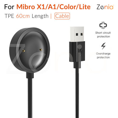 Zenia อะไหล่สายชาร์จหัว USB แบบแม่เหล็ก,แท่นชาร์จสายดาต้าคลิปสำหรับ Mibro A1 X1 Color Lite XPAW004 อุปกรณ์เสริมสำหรับนาฬิกาดำน้ำ1ม. 100ซม. 60ซม.