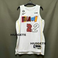 2022-23 New Original NBA Miami Heat 22 Jimmy Butler Jersey City Edition White Swingman Heat-pressed