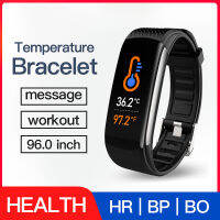 C6T Automatic Body Temperature Monitoring Smart Bracelet Womens Health Digital Clock Mens Sports Pedometer Multifunction Watch