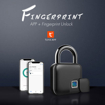 L3 Waterproof Smart Biometric Fingerprint Bluetooth Tuya App Keyless Door Lock Portable Anti-theft USB Security Padlock for home