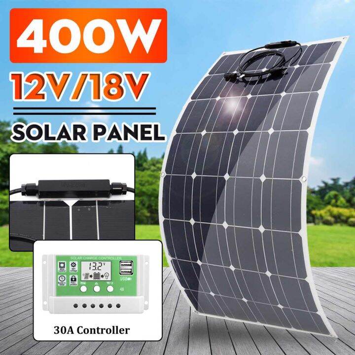 Max 400W Solar Panel 18V SemiFlexible Monocrystalline Solar Cell DIY