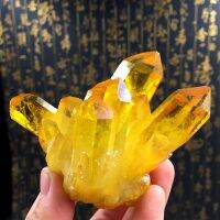 ธรรมชาติ Citrine Cluster หินคริสตัลธรรมชาติ Degaussing ถังปลาหินหิน Feng Shui เครื่องประดับขนาดเล็ก