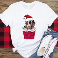 【cw】 FemaleT ShirtLadiesFashionFestivalChristmasPrint Kawaii Dog Cartoon Tee