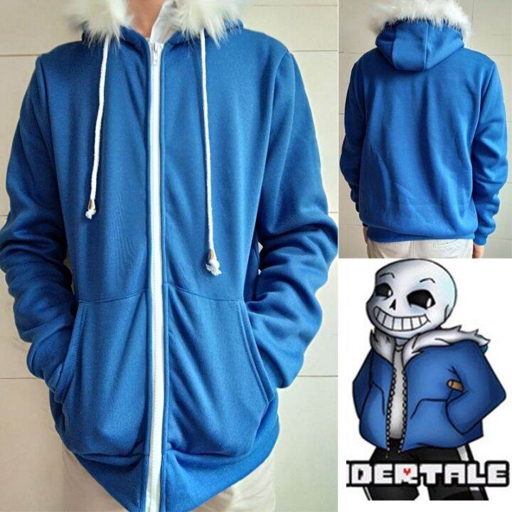 ✜ Game Undertale Sans Skull Cosplay Coat Blue Hoodie Sweater Jacket Costume  | Lazada PH