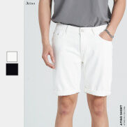 Quần Short Jean Nam Xanh Đen ATINO Chất Liệu Jean Cotton Form Regular