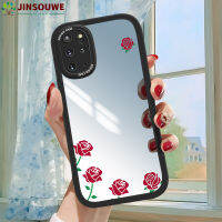 เคสมือถือ Jinsouwe สำหรับ Samsung Galaxy S20 Plus S20 + Samsungs20plus เคสสำหรับเด็กผู้หญิงลายการ์ตูนดอกกุหลาบเคสกระจกแบบเต็มปกหนัง