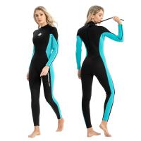 Womens 3MM Neoprene Wetsuit Ladies One-Piece Long Sleeves Warm Sunscreen Snorkeling Swimming Drifting Surfing Diving Suit