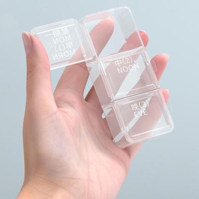 Hot Double Layer Pill แบบพกพา7-Day Pill Organizer 24ช่อง Double Layer Clear Travel-Friendly แท็บเล็ตกล่อง