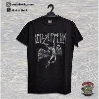 นำ ZEPPELIN เสื้อยืดสีดำเสื้อยืด HITAM ROCK BAND ผ้าฝ้ายเต็ม UNISEX TOR เสื้อผ้า SKULL OF ROCK