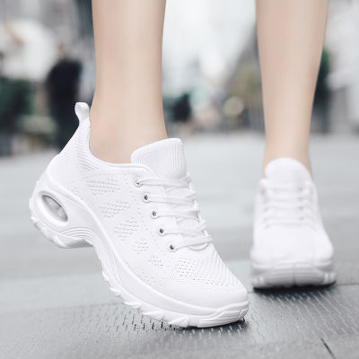 2021 Sneakers Women Platform Breathable Running Shoes Women Sneaker Shoes Casual White Mesh Sports Lace Up Women Vulcanize Shoes