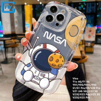 เคส Y95 Vivo T1 X Y91 C การ์ตูนน่ารักสำหรับนักบินอวกาศ V23E Y93โทรศัพท์ TPU แบบน่ม S1โปร V9 V20โปรโปร V21 V23 V25E โปรที่ปกปิดได้เต็มที่และฝาครอบป้องกัน