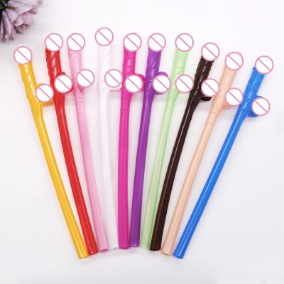 △ 10Pcs Cuticolor penis straws Bride Shower Sexy Hen Night Willy Drinking Penis Novelty Nude Straw for Bar Bachelorette Party