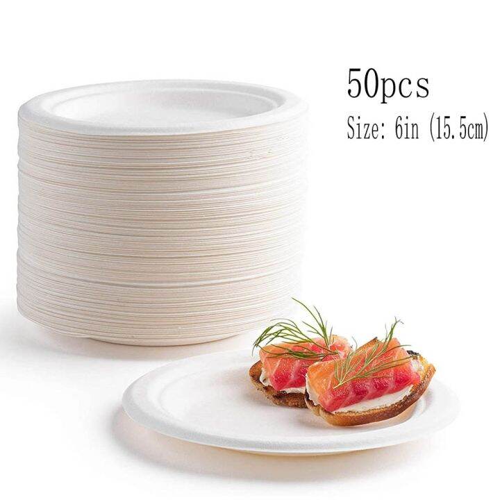 hot-w-50-100แผ่นทิ้ง-paprd-และช้อน100ย่อยสลายได้-heavy-duty-tableware-ย่อยสลายได้ธรรมชาติ-sugarcane-กระเป๋าเช่นไฟเบอร์