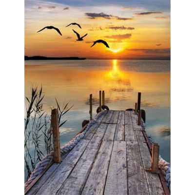 Landscape Sunset DIY Cross Stitch 11CT Embroidery Kits Needlework Craft Set Printed Canvas Cotton Thread Home Sale