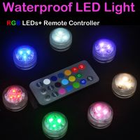 Mini Wireless LED Lamp Multi Color Fish Tank Decor Light Home Remote Control Waterproof Lamp Party Atmosphere Light Bulbs  LEDs HIDs