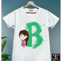 พร้อมส่ง เสื้อตัวอักษร (ตัว B) ผ้าไมโคร ใส่สบาย พร้อมส่ง