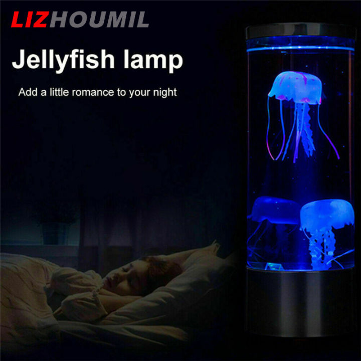 lizhoumil-นำแมงกะพรุนโคมไฟชาร์จ-usb-ตู้ปลาเปลี่ยนสีไฟกลางคืน-usb-รีโมทคอนโทรลของขวัญวันเกิด