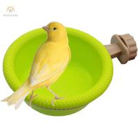 PETPARADIS Budgies นกแก้วในสวน ขาตั้งเพิร์ช พลาสติกทำจากพลาสติก อุปกรณ์เสริมกรง มัลติฟังก์ชั่นการใช้งาน กล่องใส่อุปกรณ์อาบน้ำ กรงอาบน้ำนก อ่างอาบน้ำนกแก้ว นกอาบน้ำ