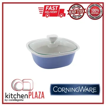 Corning Ware Etch 1.4L Stoneware Green Baking Dish with Lid (s)