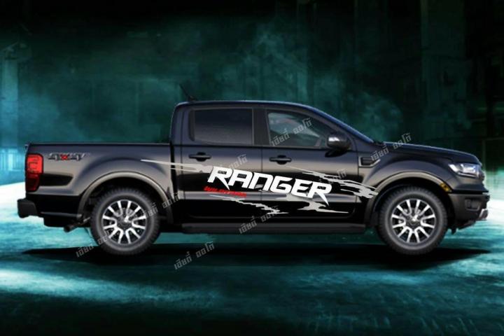 สติ๊กเกอร์ติดรถ-ลายโคลนก้างปลา-สติ๊กเกอร์ติดรถ-ฟอร์ดเรนเจอร์-ford-ranger-4-ประตู-สติ๊กเกอร์-d3-โลโก้-ranger-แต่งรถ-1ชุด-2ข้าง-พร้อมติดตั้ง