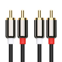 [COD]YUNCLOUD สายสัญญาณเสียงแจ็ค3.5ถึง2สาย RCA 3.5มม. แจ็คถึง2 RCA ชาย Splitter สาย Aux สำหรับทีวี PC Amplifiers DVD สายลำโพง