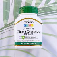 สารสกัดจากเกาลัดม้า Horse Chestnut Extract Standardized 60 Vegetarian Capsules (21st Century®)