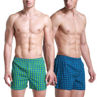 Mens Underwear Loose Leisure Shorts Cotton Comfortable Men Boxer Shorts Fashion Plaid Boxers Men Lounge Home Wear Underwears