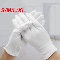 6pcs White Medium Thick Cleaning Gloves Inspection Cotton Work New Hot Gloves Coin Jewelry Lightweight Pure Color Free Size