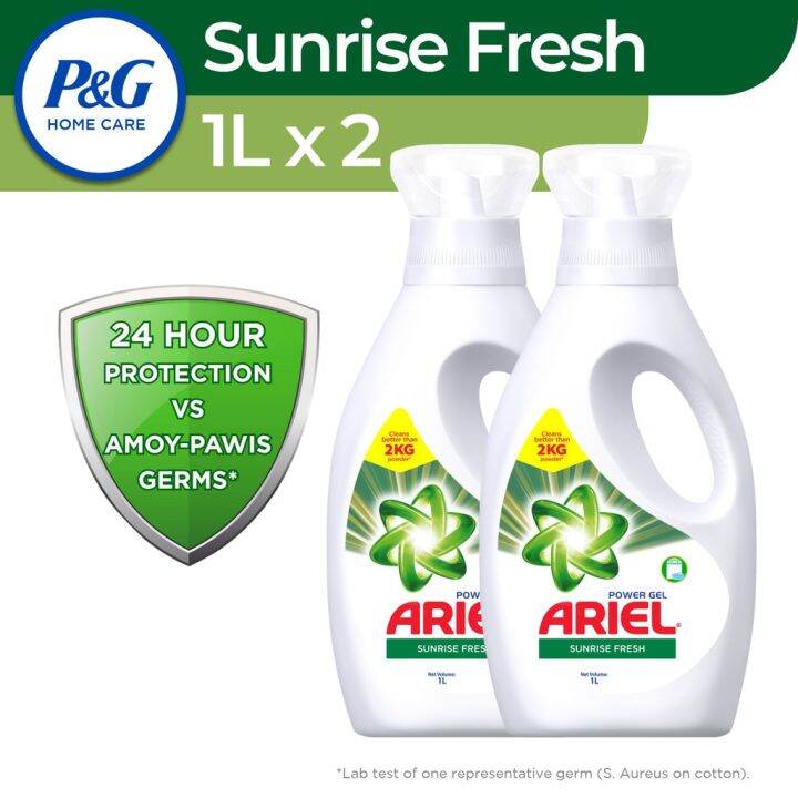 Ariel Liquid Detergent Power Gel Sunrise Fresh Bottle (1L) Set of 2