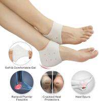 1 Pair (2pcs) Silicone Gel Heel Protector Heel Cups, Plantar Fasciitis Inserts, Heel Pads Cushion Great for Leg Heel Pain, Achilles Tendinitis, Dry Anti Crack Moisturizing Ellgy Cracked Healing Foot Care Relief Sock Tumit Sakit