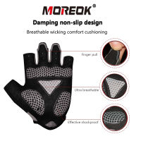 MOREOK Cycling Gloves Half Finger Bike Gloves 5MM Liquid Gel Pads Bicycle Gloves Shock-Absorbing Mountain Bike Gloves Anti