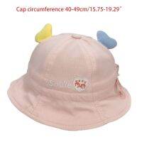 Korean Style Toddler Kids Sun Protection Wide Bucket Hat Cute Embroidery Letters Simple Solid Color Foldable Panama Cap 4-8 066F