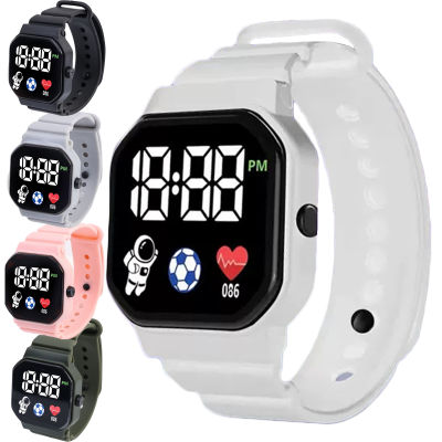HotSmart นาฬิกาเด็กนาฬิกาข้อมือดิจิตอลสำหรับเด็กสาวสายรัดซิลิโคนกีฬาออกกำลังกาย LED นาฬิกาอิเล็กทรอนิกส์นาฬิกาตรวจสอบสุขภาพ