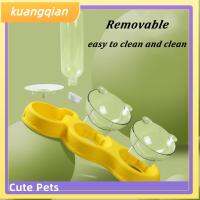 KUANGQIAN เครื่องให้อาหารสัตว์เลี้ยงแบบ3-In-1จานให้อาหารสุนัขชามสำหรับแมวชามคู่