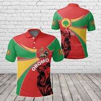 Ethiopian Flag &amp; Coat of Arms Custom Name Polo Shirts Summer Casual Streetwear Mens Fashion Loose Jersey Plus Size Sportswear