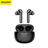 หูฟัง AWei หูฟังบลูทูธ รุ่น T15P หูฟังไร้สาย True Wireless Gaming Earbuds กันน้ำ หน้าจอ LED ไมโครโฟนในตัว นุ่ม ไม่เจ็บหู