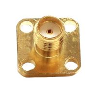 【DT】1pc SMA Female Chassis Jack 4-Hole Panel Mount Flange RF Connector With Solder Cup Welding Terminal  Wholesale Fast Shipping  hot