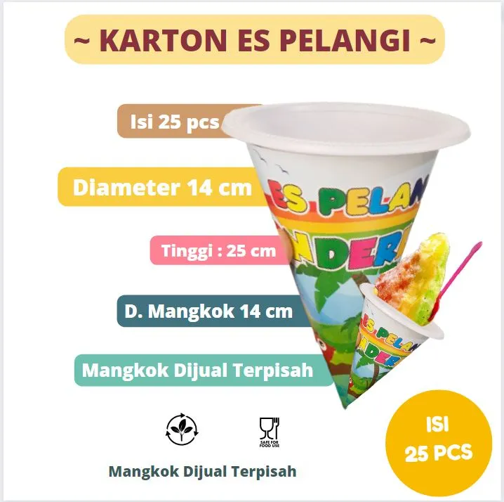 Kemasan Es Pelangi Cone Unik Karton Kemasan Es Serut Lazada Indonesia 4618