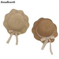 New Baby Sun Straw Hats For Boys Girls Bucket Hat UV Summer Panama Girl Lace Bow Hats Kids Children Princess Foldable Beach Hat